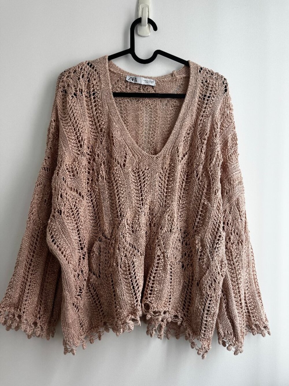 Crocheted Style Knit Sweater